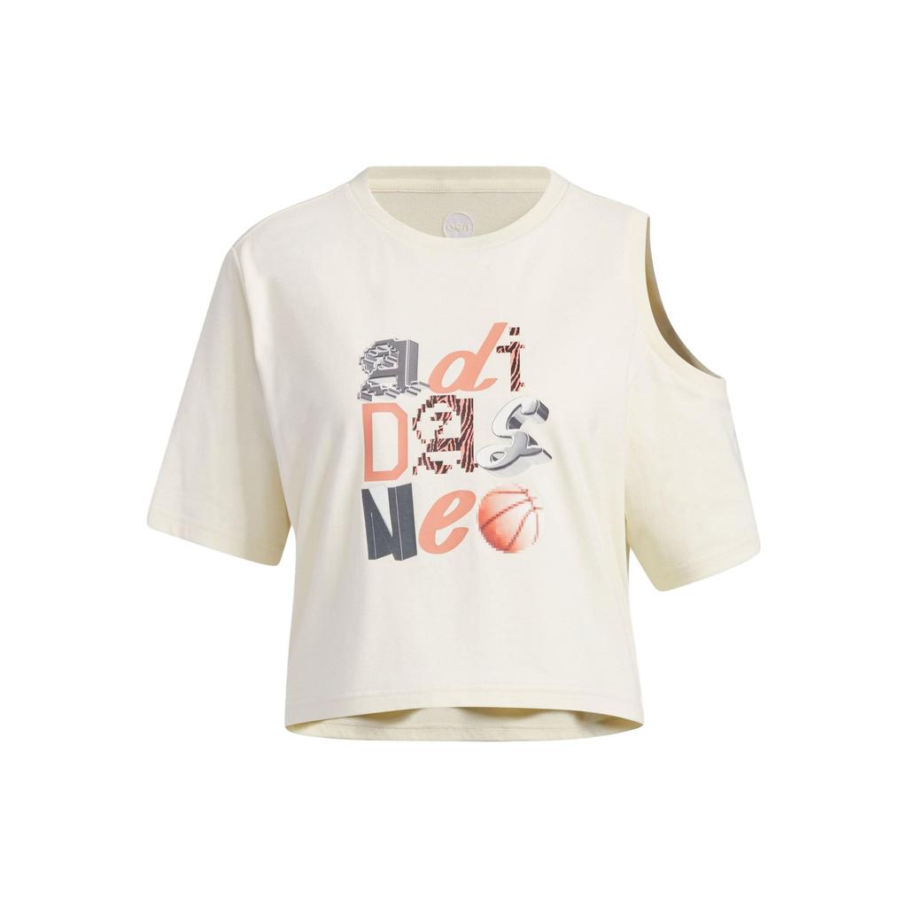 Adidas NEO Graphic Tee With Letter Pattern Women Tops Off-White IK7670