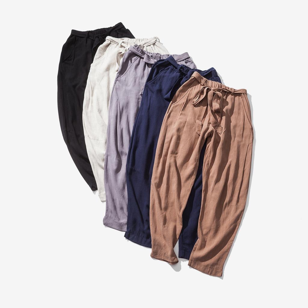 Spring and Summer Men's Casual Pants New Men's Linen Thin Trousers Cotton and Linen Harlan Pants Wholesale