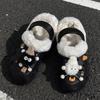 2025 Winter Plus Velvet Cotton Slippers, Outdoor Closed-Toe, 5cm Height Boost