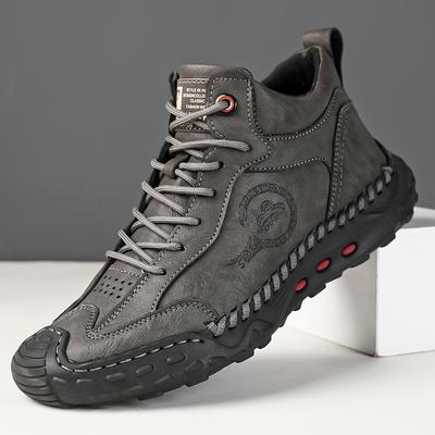 Męskie Skórzane Buty Ręcznie Robione Buty Wygodne Botki Dla Mężczyzn Buty Codzienne Duży Rozmiar Buty Robocze