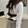 Korean Style Bow Shoulder Bag Pink Crossbody Bag Sweet Underarm Handbag  Outdoor