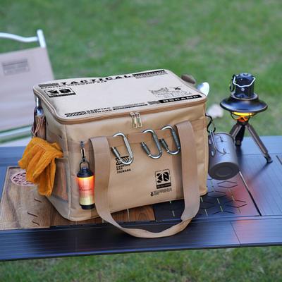 Yousheng Tactical Camping Storage Bag 42L Utility Organizer Tote with Dividers Waterproof Oxford Fabric Collapsible Cookware Organizer for Camping