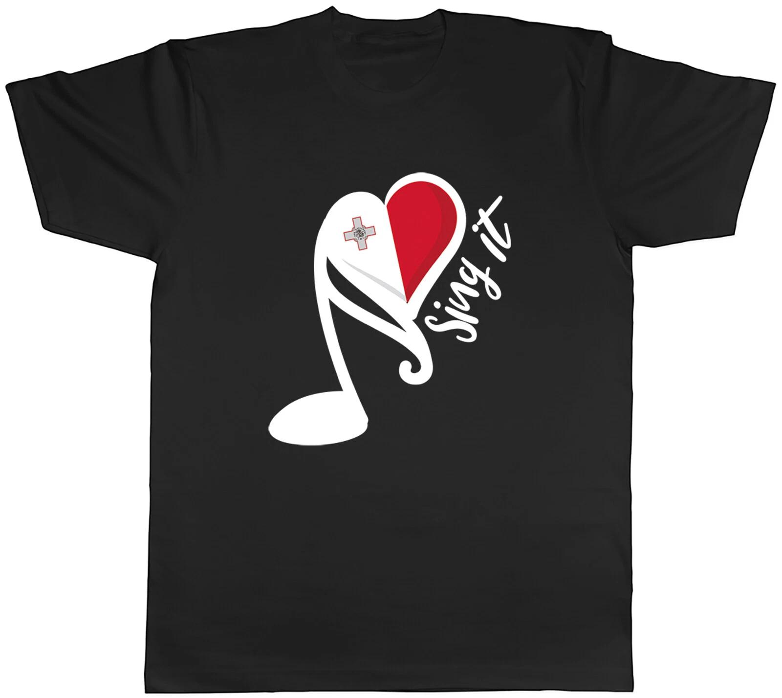 Malta Song Contest Mens T-Shirt Music Singing Unisex Tee Gift XL