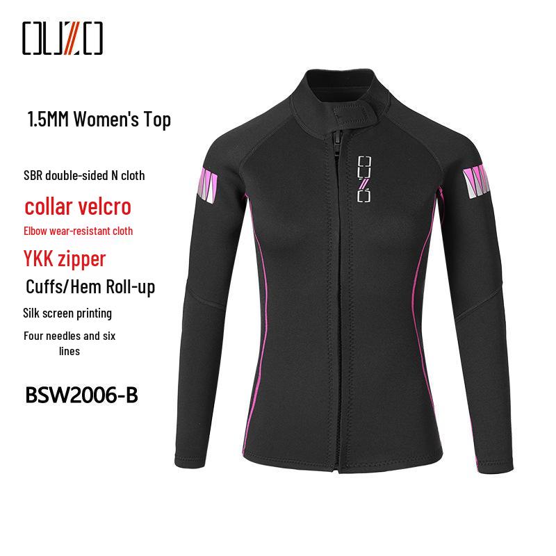 1.5mm Two-Piece Wetsuit for Men & Women: Long Sleeve & Pants, Cold & Sun Protection, Surfing Suit