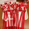 Princess New Year Bow Hairpins Red Girls Hanfu Headwear Sweet Children's New Year Hairpin  Kids