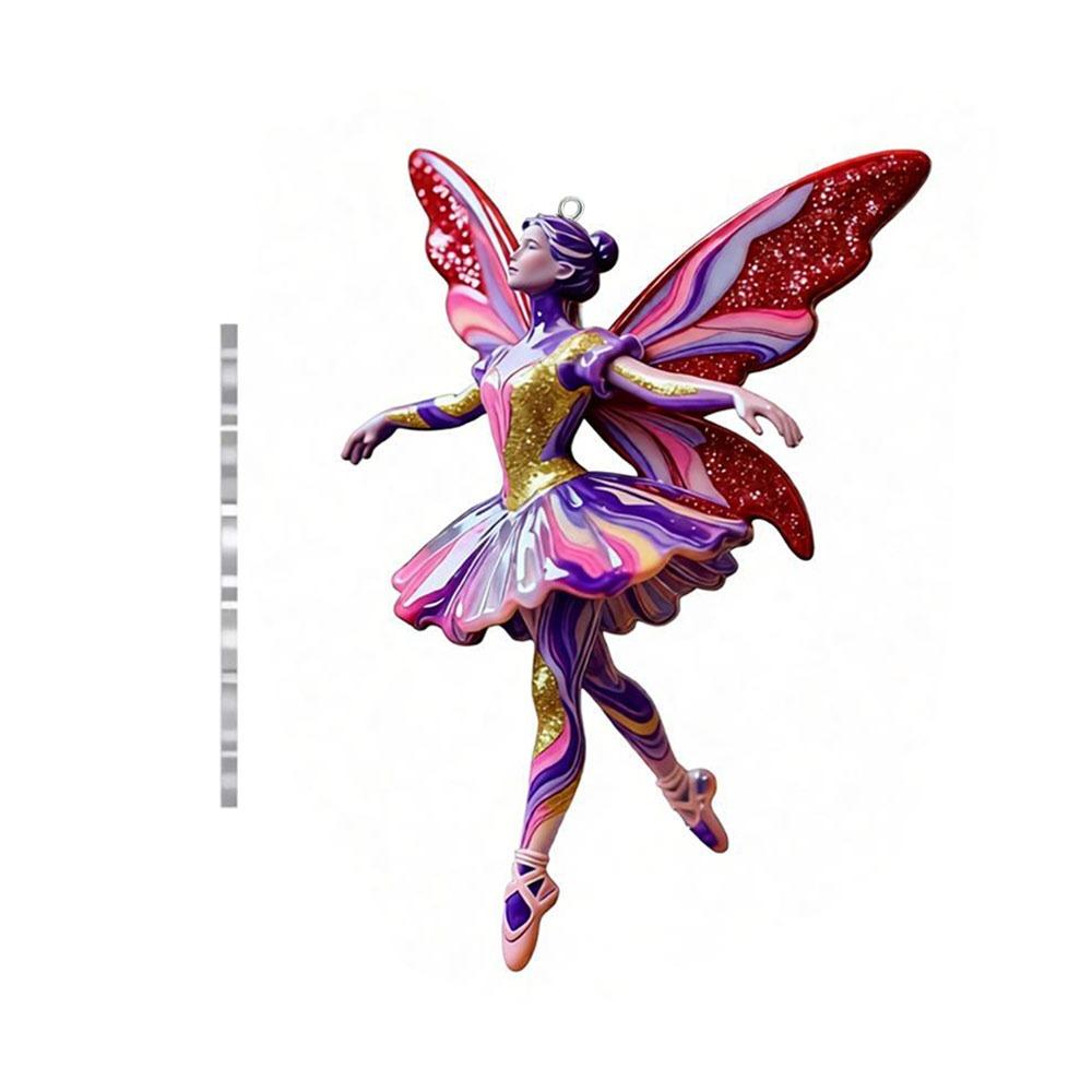 

2D Flat Angel Hanging Decor Ballerina Xmas Tree Hanging Ornament New Keychain Navidad Decor 7
