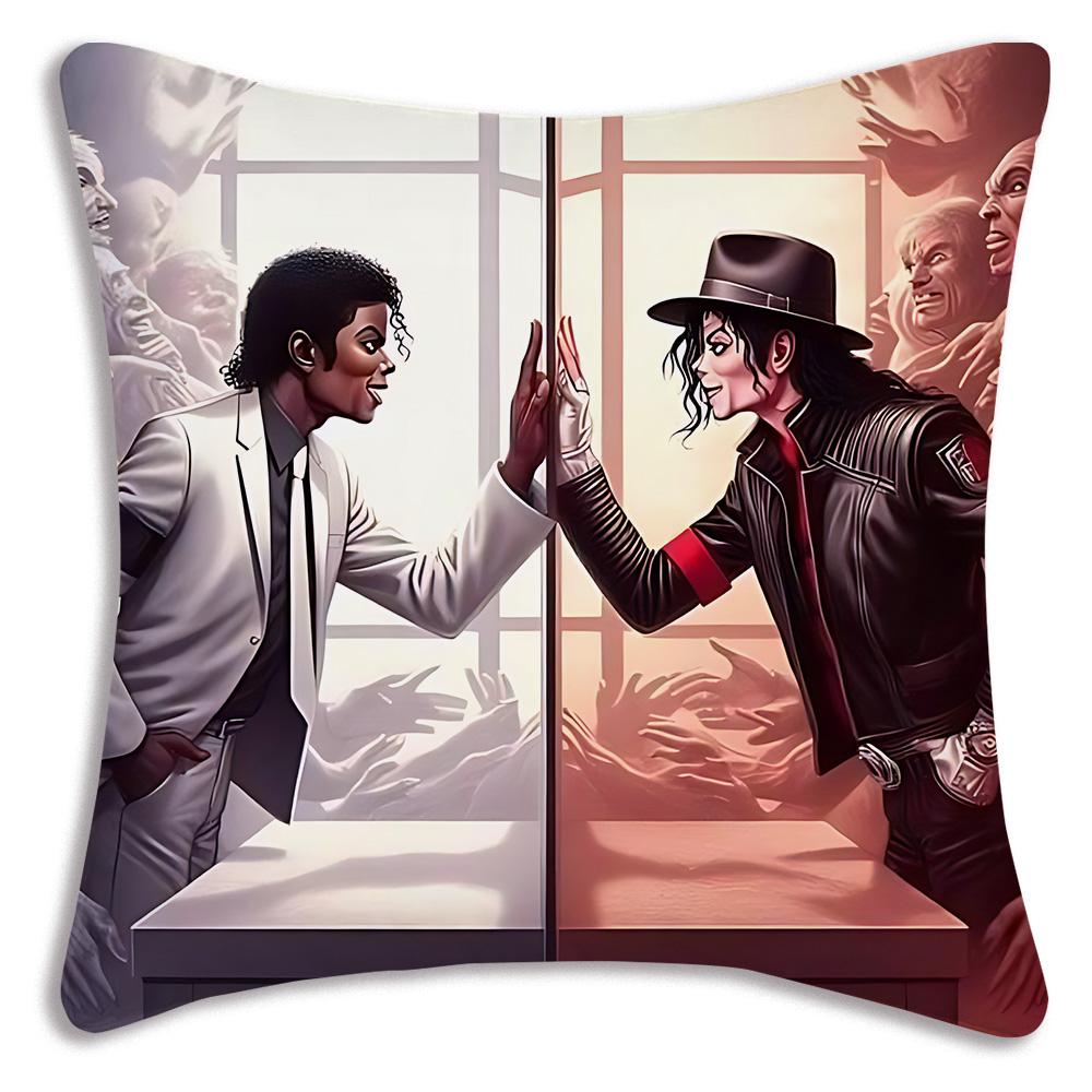 Custom Super Star Michael Jackson Pillow Covers Cartoon Sofa Decorative Home Doublesided Printing Short Plush Cute Cushion Cover