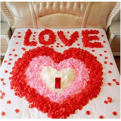 1000 Stück Rosenblätter, rote Seidenblätter, künstliche Blumen, Blütenblätter für romantische Nachtpartys, Hochzeiten, Valentinstag, Blumendekoration