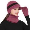 Ladies rabbit fur knitted thermal cap in the elderly grandmother fleece cold wool ear hat fashion mother