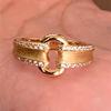 Li Luo Vintage Gold Gebürsteter 925 Sterling Silber Verstellbarer Damenring