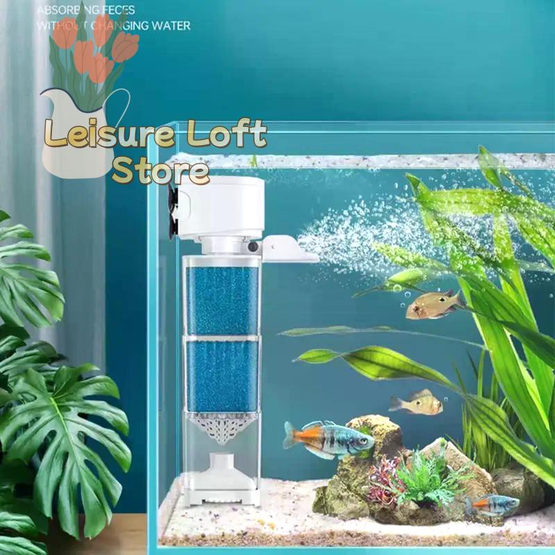 All-in-One Aquarium Filter Pump, 6 Functions for Clean Water & Oxygen, Silent Internal Filter Aerator Wave Maker, 220V
