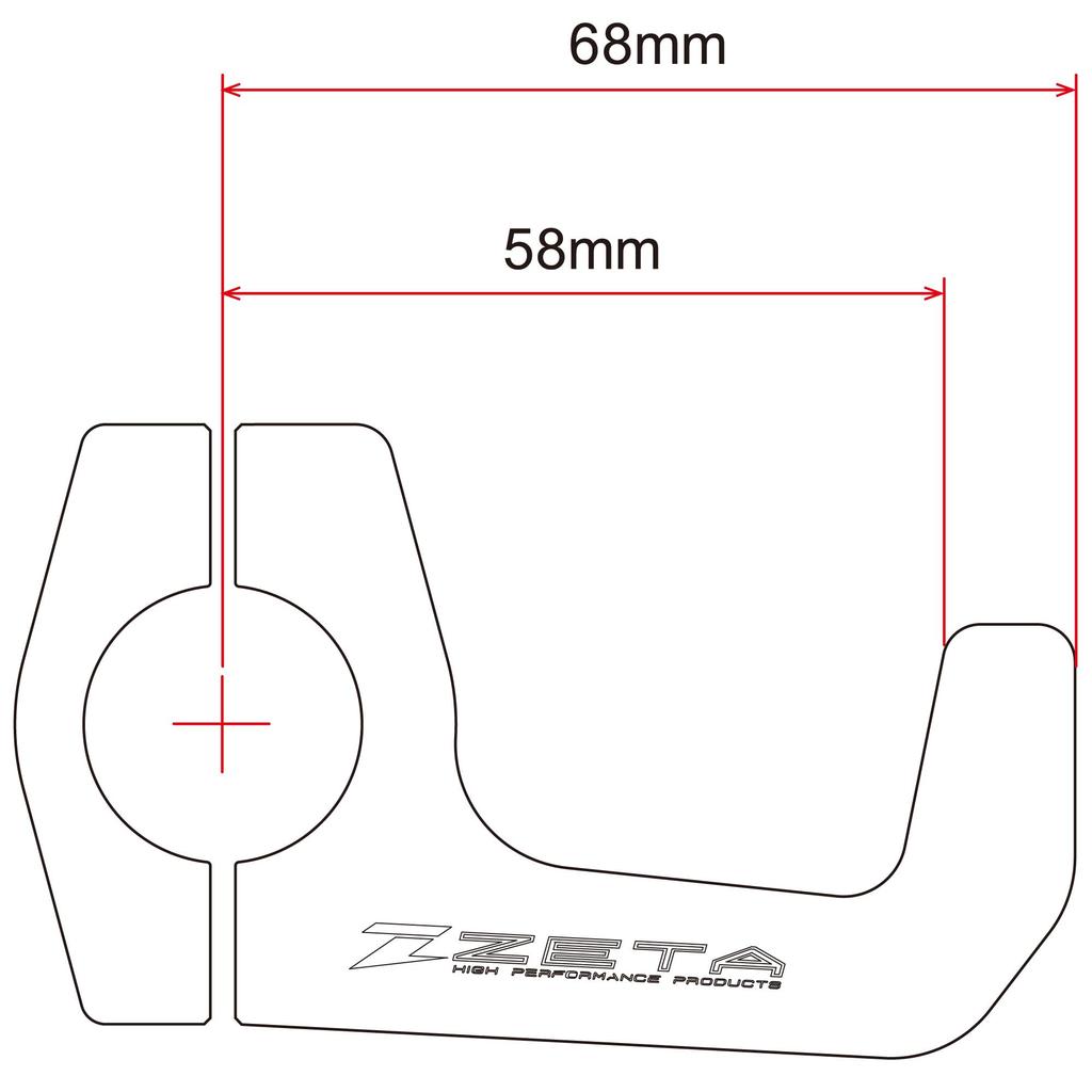 ZETA RACING Armor Hand Guard Bend U Clamp Black For Large Diameter Bar Compatible Handlebar Inner Diameter High Rigidity Aluminum Alloy Protection