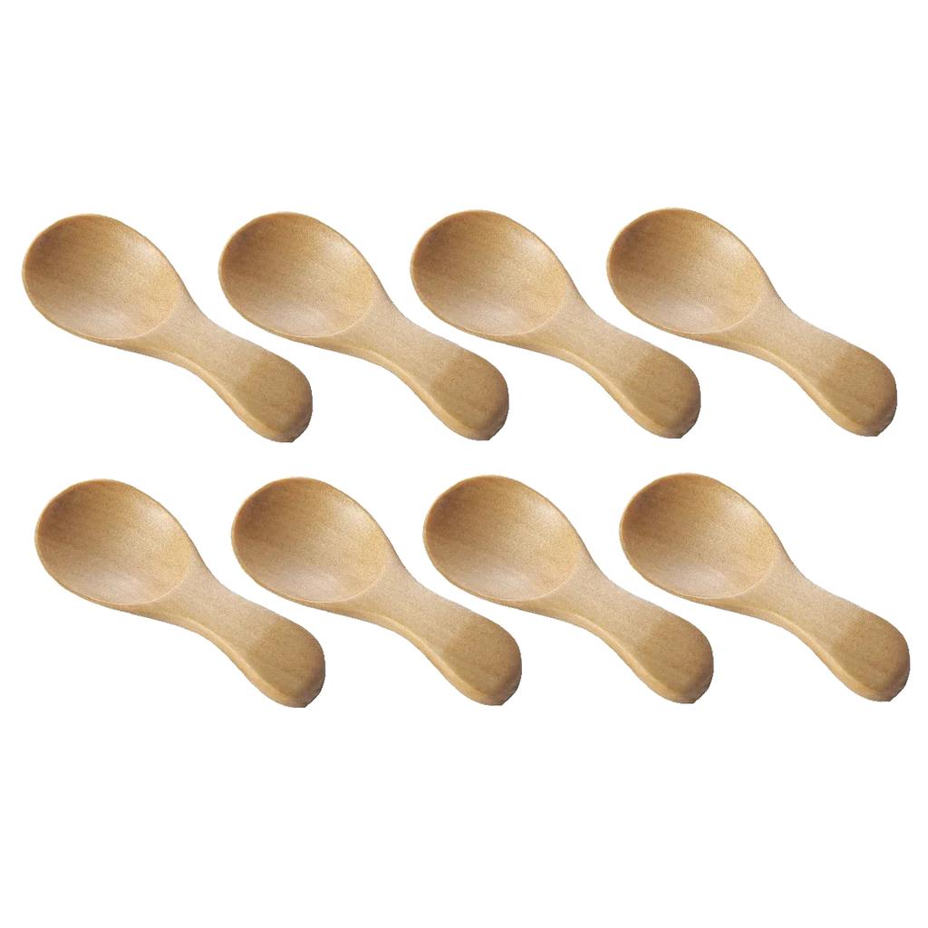 4/8Pcs Mini Wooden Spoon Kitchen Spice Scoop Sugar Tea Coffee Salt Scoop Short Handle Mini Spoon Kitchen Gadgets