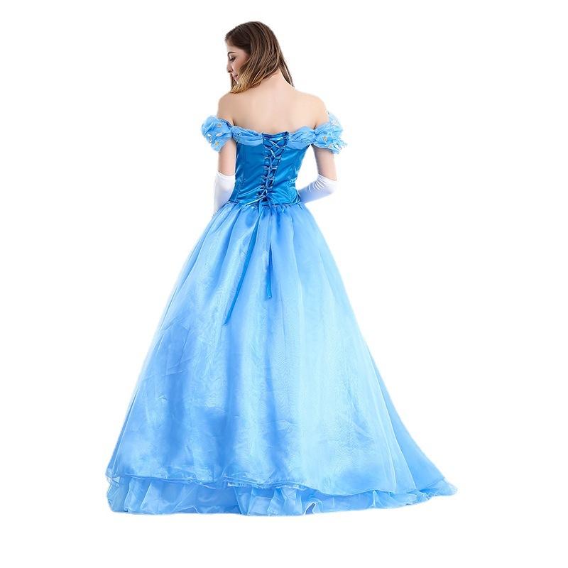 Blue Princess Dress Stage Costume Halloween Cosplay Costume Cinderella Costume