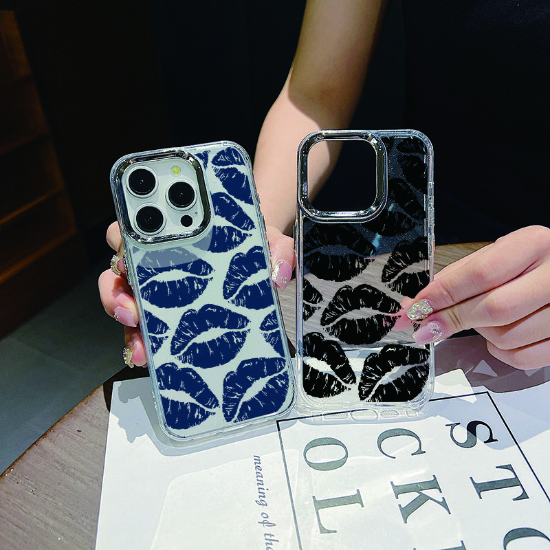 Модный прозрачный чехол с рисунком губ для iPhone 16 15 Pro Max 14 Plus 13 12 Pro 11 Kiss — фото 7