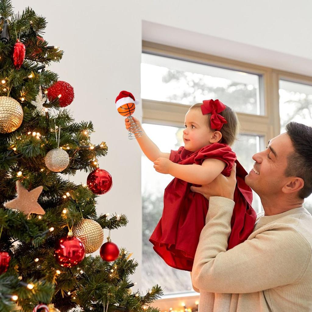 Topper For Christmas Tree Golf Basketball Baseball Holiday Decor Tree Top Decoration Ornament For Fans Study Church Office