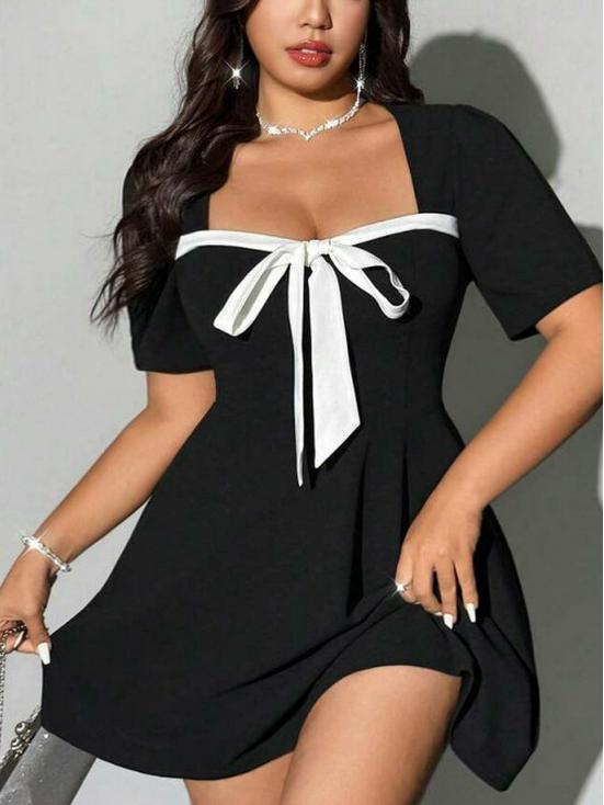 Europäisches & Amerikanisches Sommer Sexy Taillenbetontes Kleid mit Schleifen-Detail