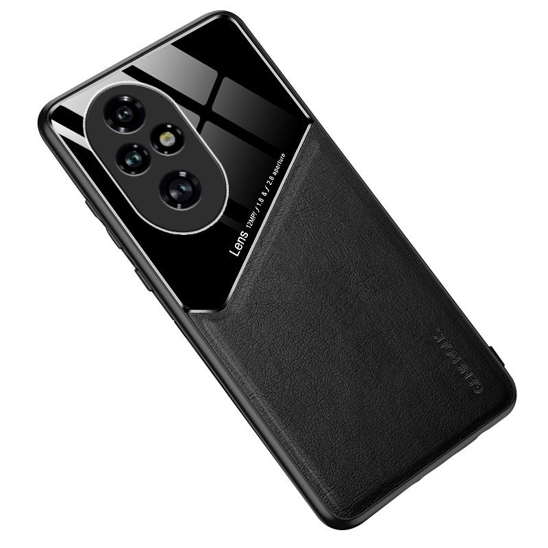 

Для Honor 200 5G Чехол Тонкий Гладкий ТПУ Жесткий ПК Кожаная Задняя Крышка для Телефона Black