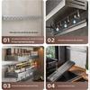 Gunmetal Grey No-Drill Wall-Mounted Kitchen Shelf & Spice Rack