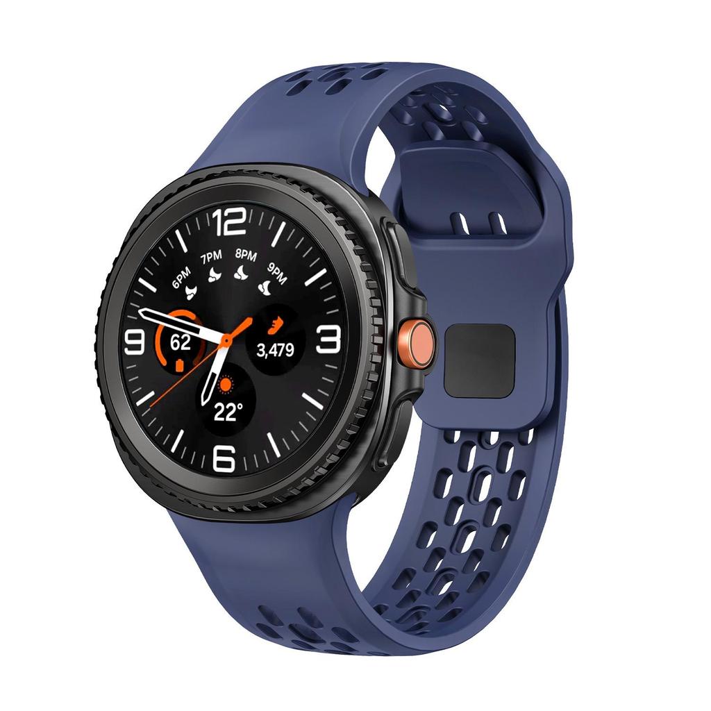 Compatible Black Perforated Silicone Strap for Samsung Galaxy Watch8/8 Classic
