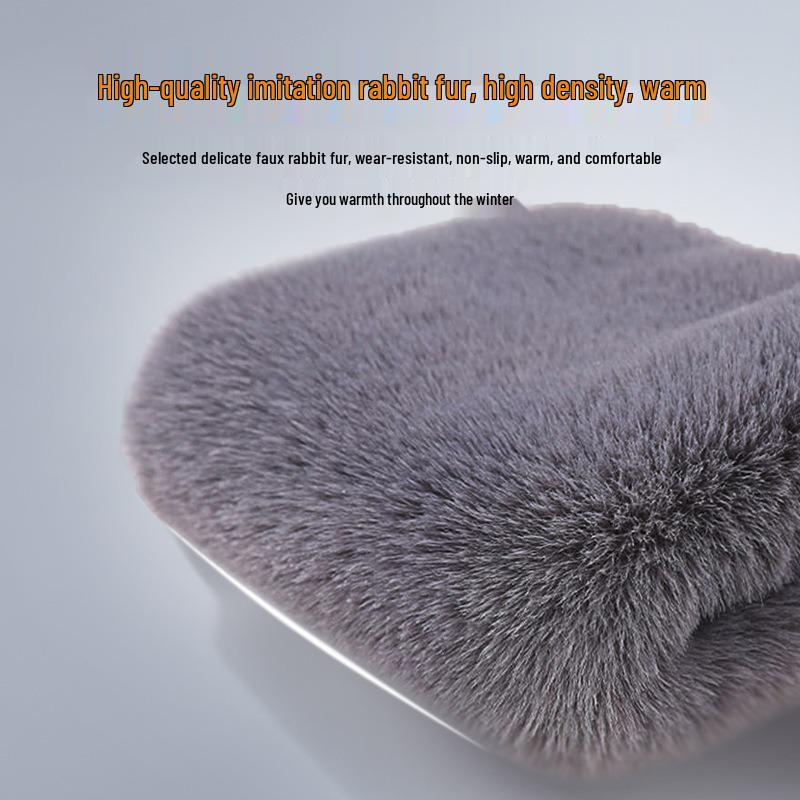 Warm Autumn/Winter Knee Pads: Imitation Rabbit Fur, Velvet-Lined, Thick Sports Leggings for Cold Weather