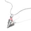 Fashion Cute 100% 925 Silver Jewelry Pink Ice Cream Pendant Necklaces 16-18 Inch Women Girl Charm Fine Choker Gift