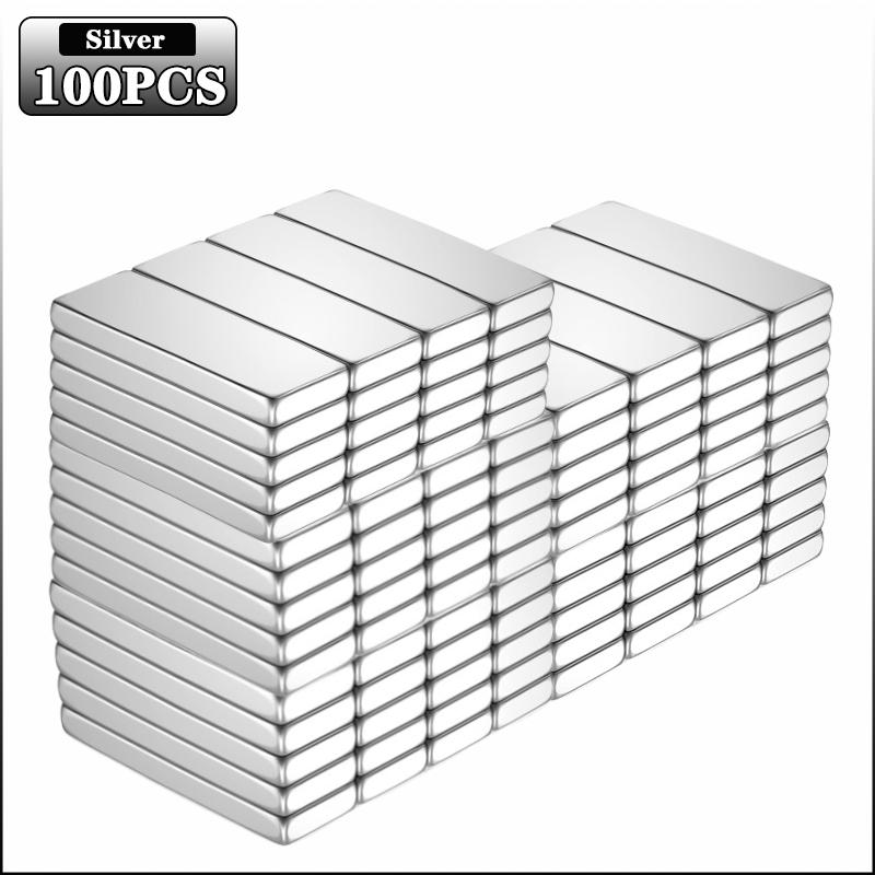 100 SZT. Super Mocne Prostokątne Magnesy Neodymowe Kwadratowy Magnes Naklejki na Lodówkę Wielofunkcyjne Magnesy do Rękodzieła DIY i Organizacji