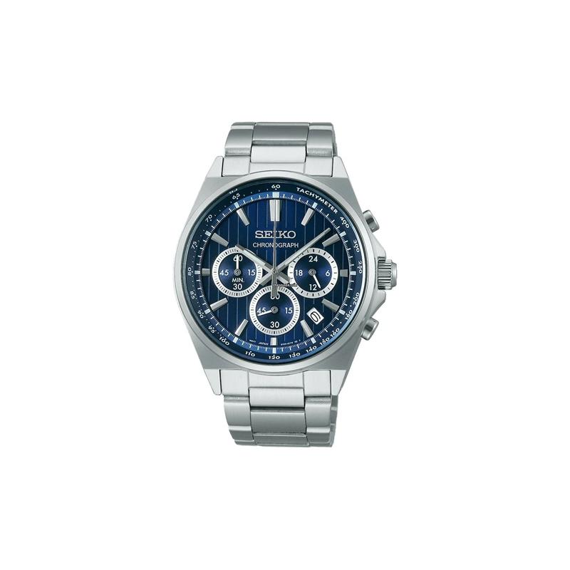 

SEIKO Selection Series Three Eyes Calendar Waterproof Fashion Quartz Steel Strap Men s Watch Blue Dial SBTR033 синий