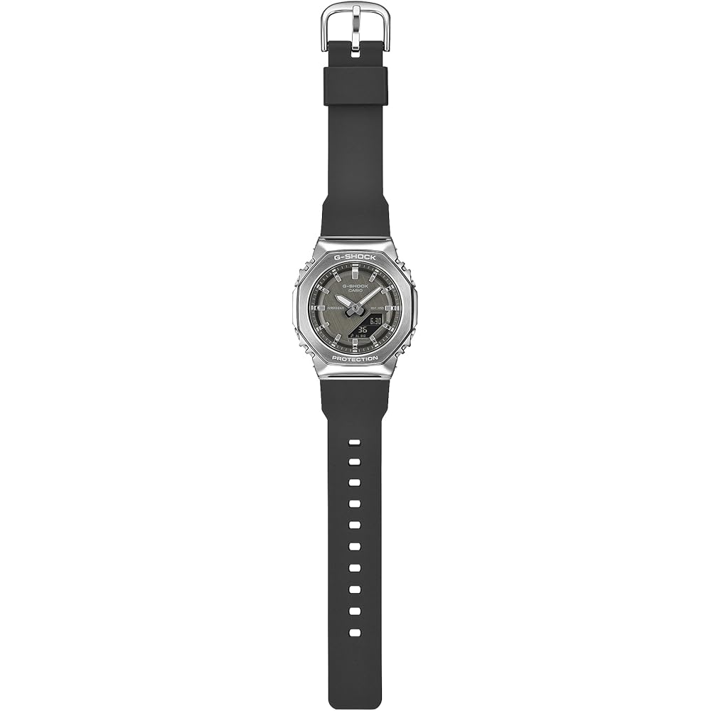 Casio G-Shock GM-S2110-1A1JF Women's Metal Covered Watch Silver Black Eco-Friendly Material