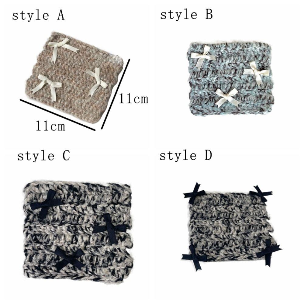 2Pcs Korean Knitted Coaster Blended Wool Table Place Mat Placemat Insulation Pads  Living Room