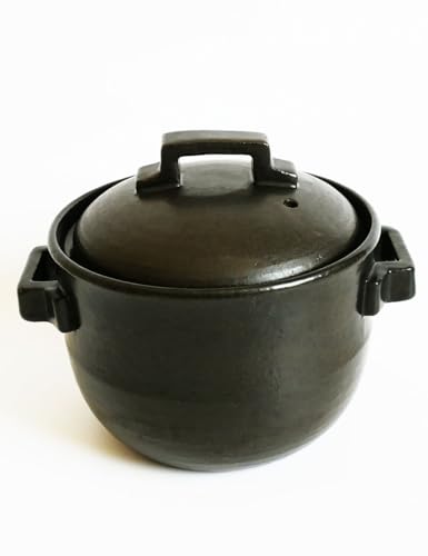 

Clay pot for rice cooking [Quick-cooking Clay Pot/Direct Heat Only] No need to adjust the heat, serves 1 or 2-3 people, Banko ware, made in Japan, eas