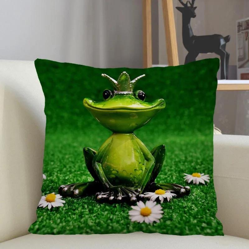 Frog Animal Pillowcase Home Decor Zipper Square  Throw  Drop Shipping