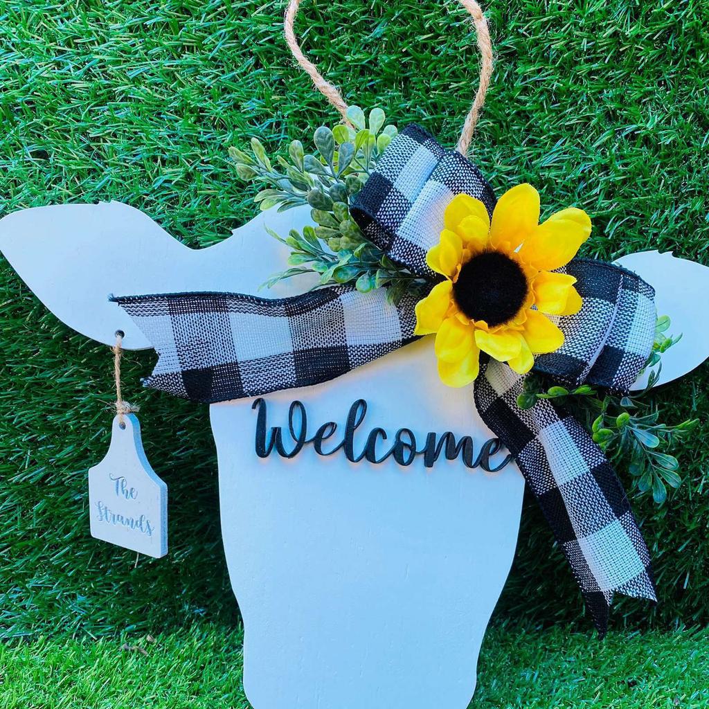 Cartoon Cattle Sign Hanging Sign Indoor Outdoor Door Hanging Decoration