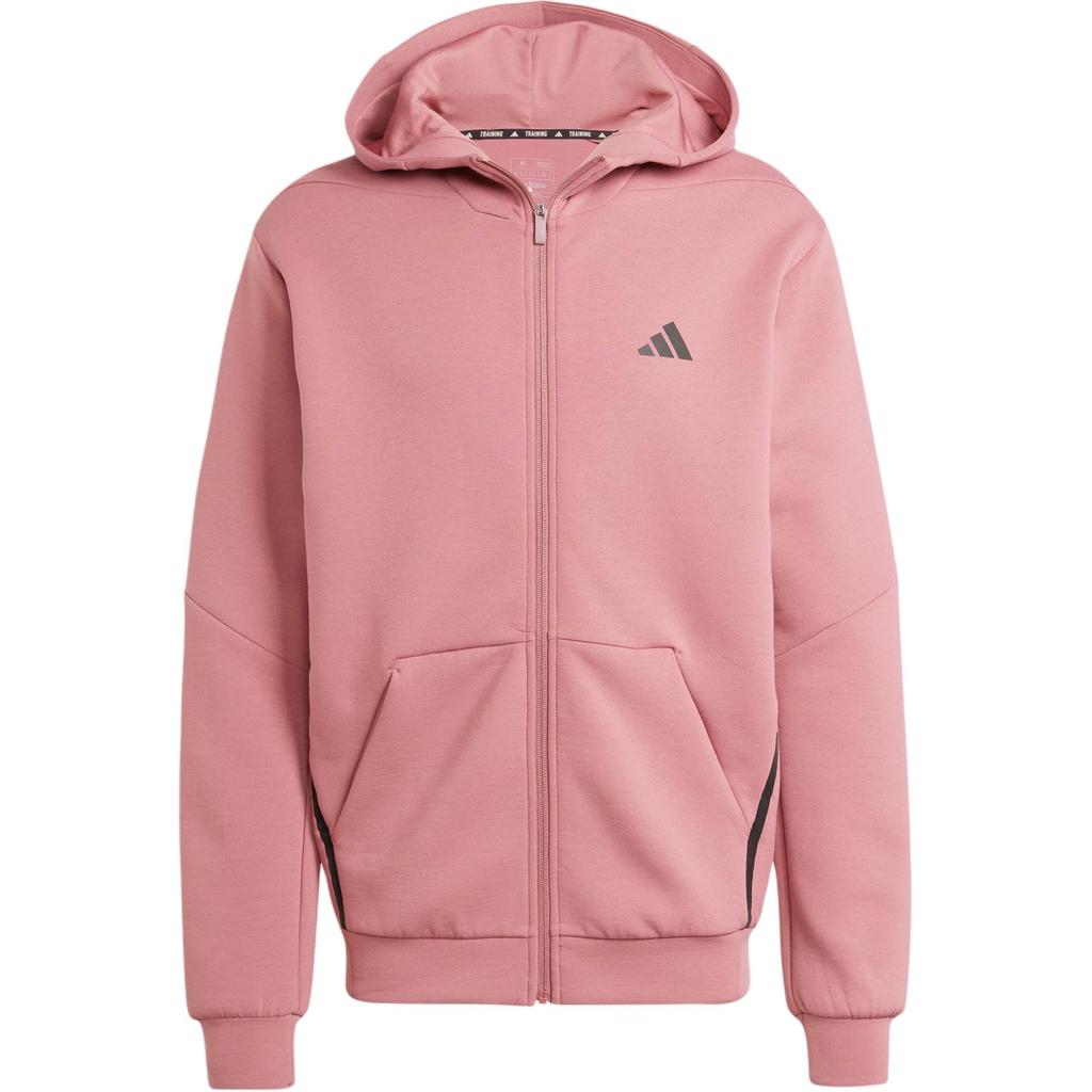 Adidas Aeroready FW24 Training Series Full-Zip Track Jacket Fashion Sports Hooded Long Sleeve Men Jacket Pink IY1132