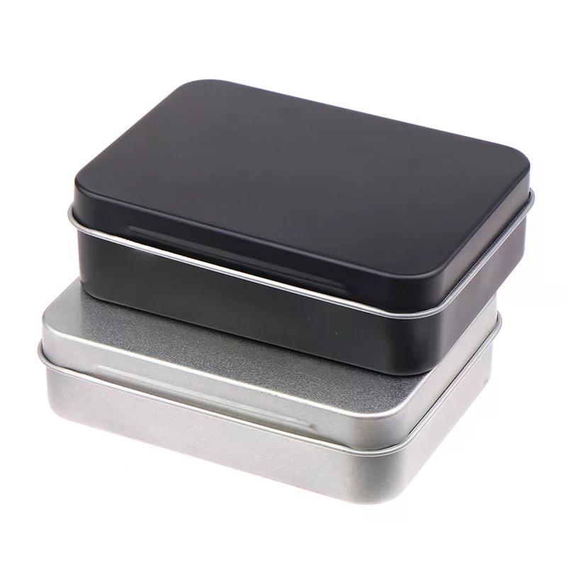 1PC Frosted Household Iron Storage Box Metal Box Tin Plated Container Empty Hinged Lid Small Empty Storage Box