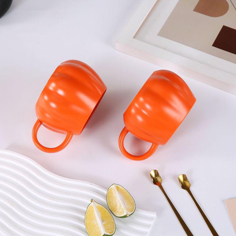 Pumpkin Mug Autumn Coffee Mug Halloween Themed Pumpkin Cup Funny Ceramic Pumpkin Fall Mugs Gothic Devil Squash Ceramic Cup