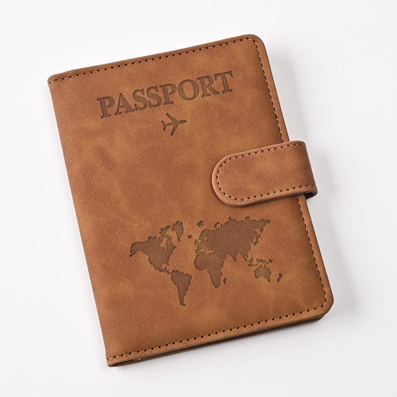 PU Leather Travel Passport Cover for Men & Women, Protective Wallet with Credit Card Holder & Ticket Pocket