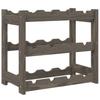 Vidaxl 12-Bottle Wine Rack, Grey, Solid Pine Wood
