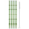 5/10Pcs Reusable Glass Straw with Brush Green Bamboo-shaped Straws Set Suitable for Milkshakes Juices Coffee Bar Accessories
