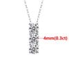 New Three 4mm Stones D Color Premium Moissanite Diamond Chain for Women 925 Sterling Silver GRA Moissanite Pendant Necklace