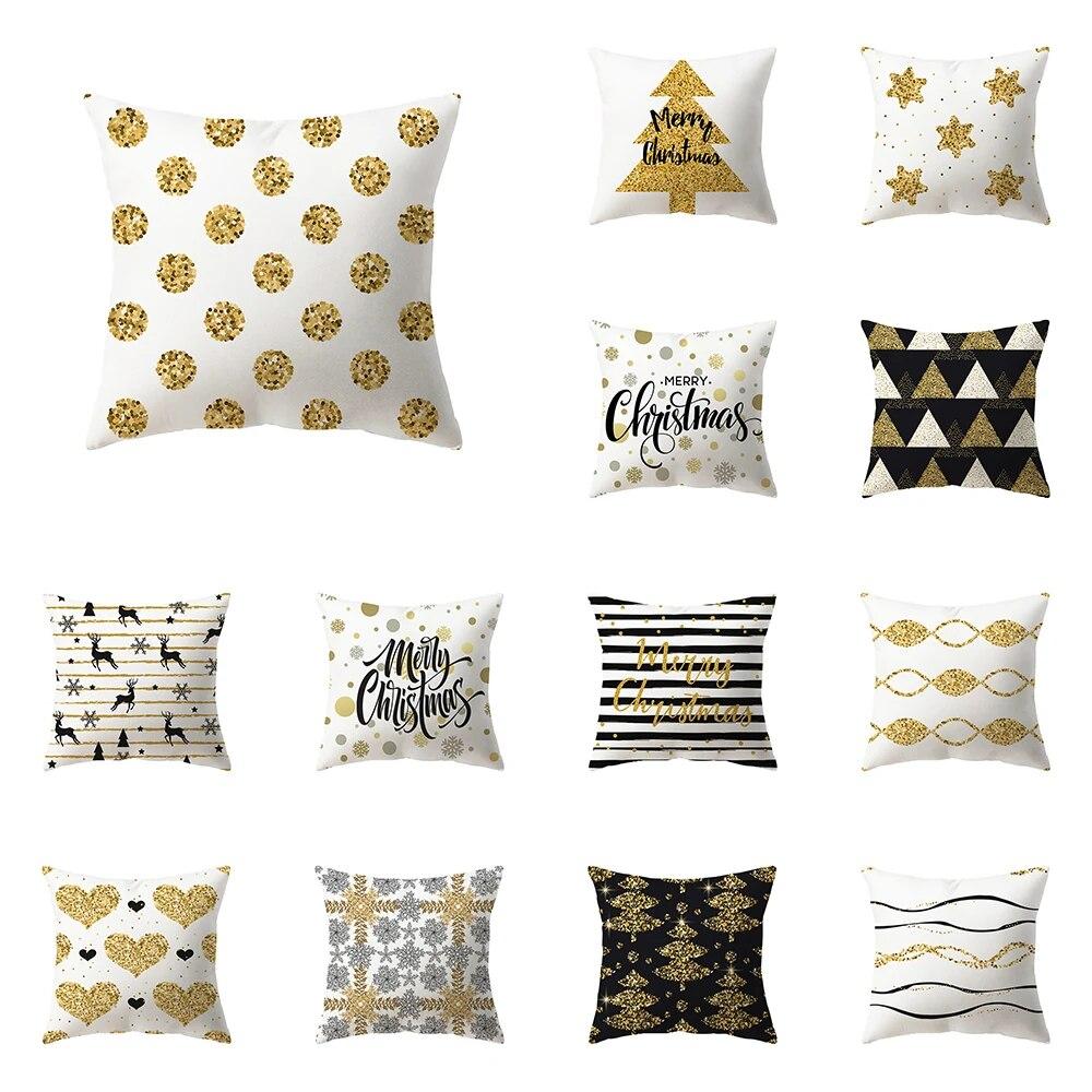 

Рождественская тема Лось Снежинка с принтом наволочка для дома, гостиной, украшения дивана, квадратная подушка, наволочка