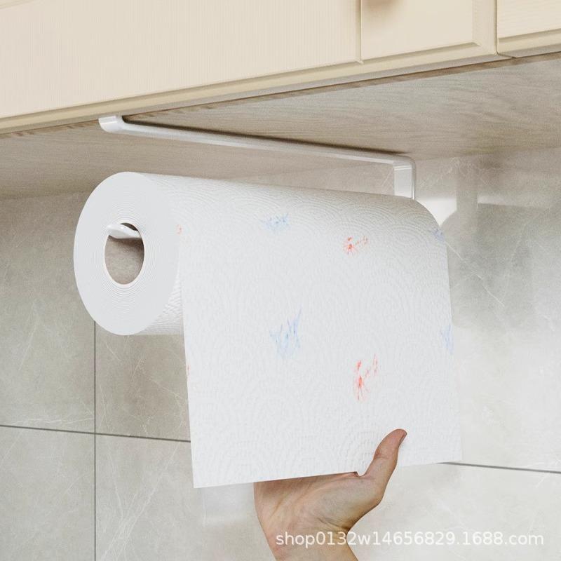 

No-drill Kitchen Paper Towel Holder, Cabinet Under-mount Paper Towel Holder, Storage Rack One Size білий