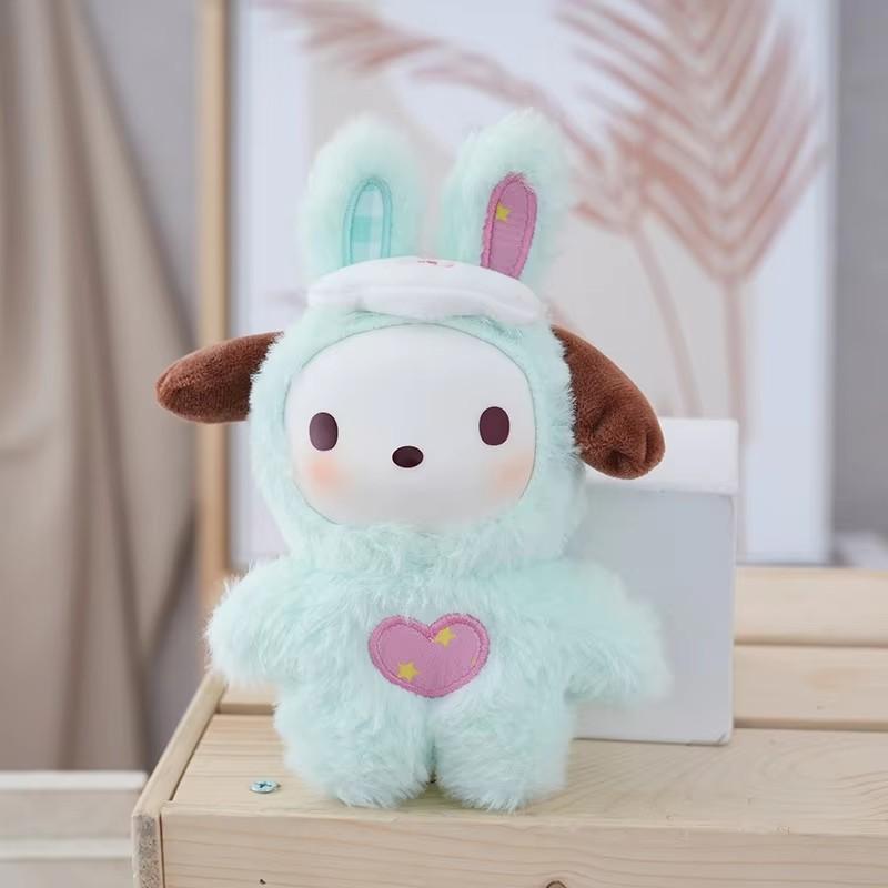 Cartoon Hello Kitty Bunny Cosplay Keychain Cute PVC Doll Doll Soft Fluffy Bag Pendant Ornament for Backpack Keyring Woman Gifts