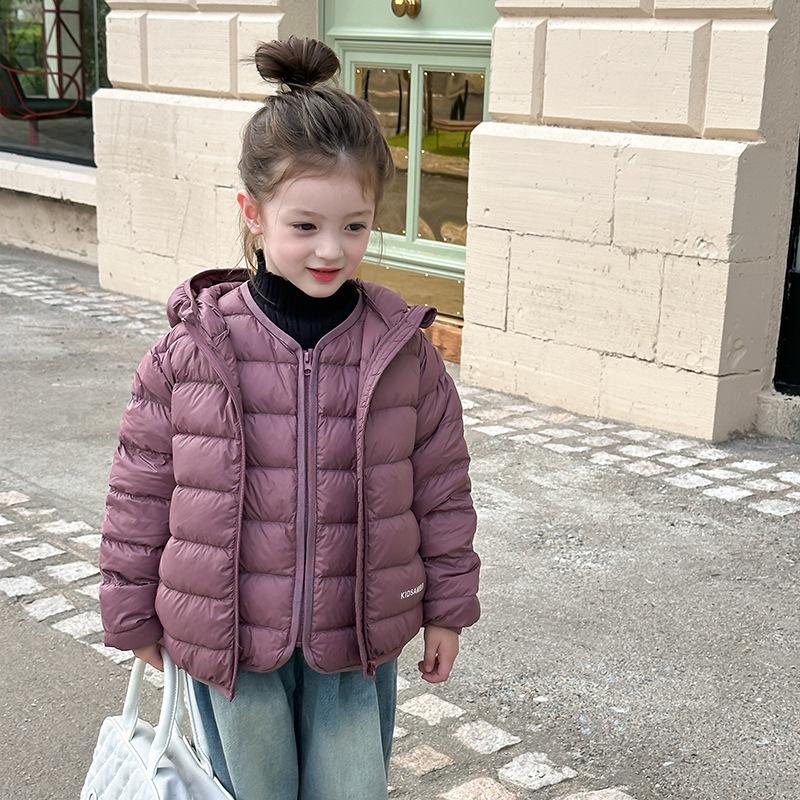 Lightweight Down Jacket for Boys and Girls In Winter with White Duck Down Lining Vest Coat