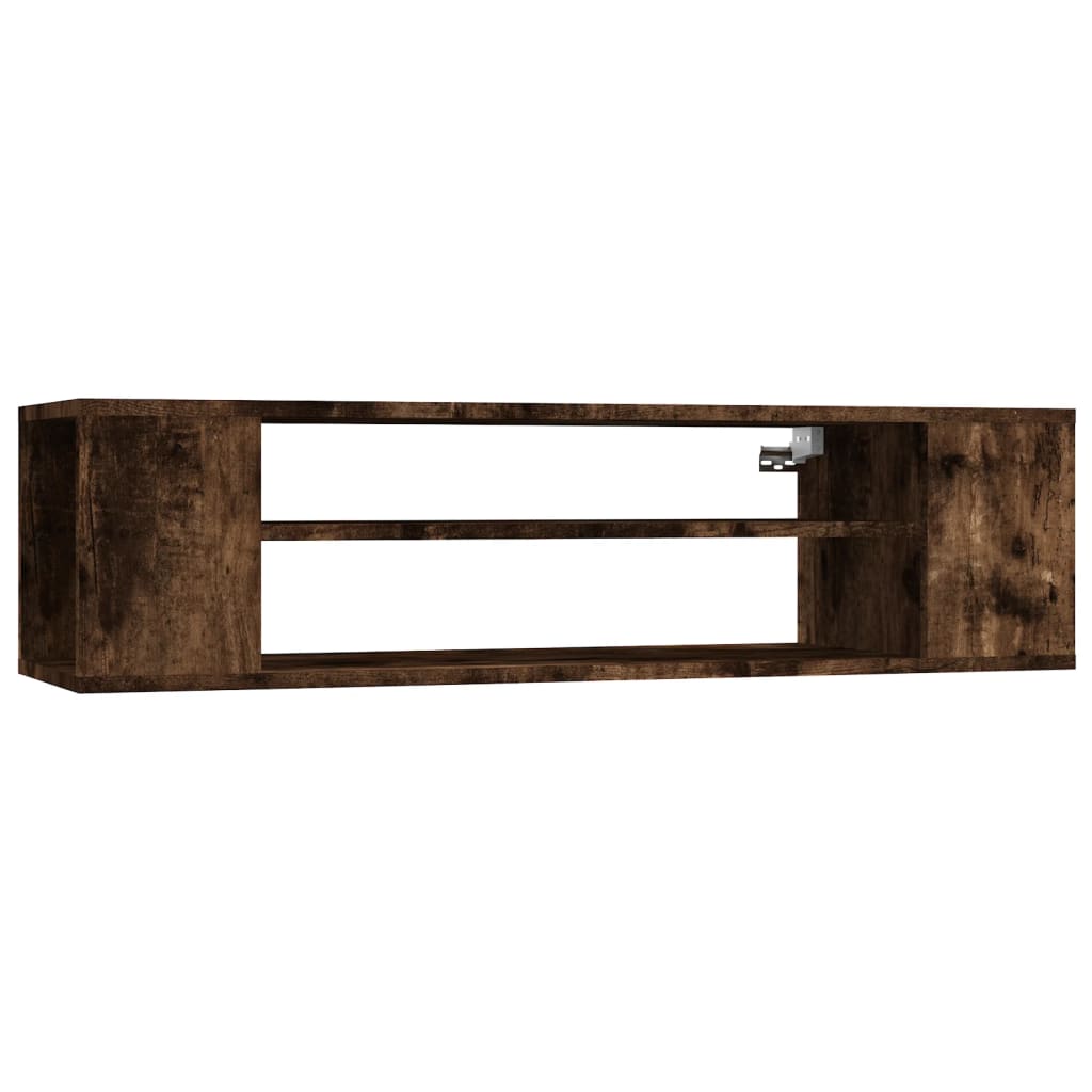 Wall Mounted TV Cabinet Smoked Oak Finish 100 X 30 X 26.5 Cm Particleboard