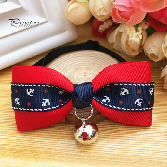Bowknot Metal Bell Pendant Fashion Printed Pet Dog Cats Puppy Bow Tie Collar