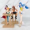 17CM Anime One Piece Nami Figure Lying Pose Booth Model Bar Counter Toy Gift Collection Jeans Dress Up Action Figure PVC