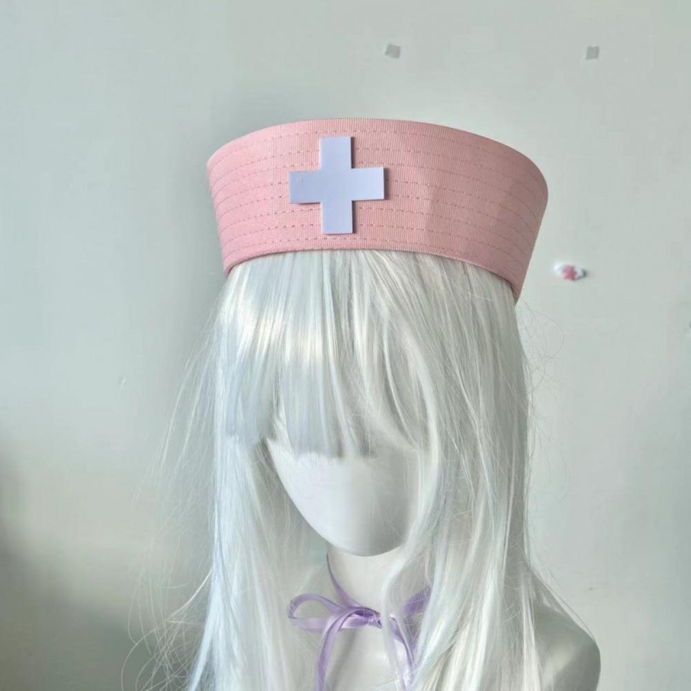 

Popular White Marine Hat Pink Cross Women Photography Hat Uniform Party Caps Hot Girl