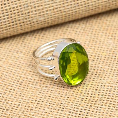Peridot Edelstein 925 Sterling Silber handgefertigter Schmuckring für Thanksgiving-Geschenk