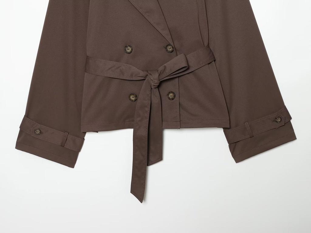 Autumn new European and American style retro fashion waist lace-up short trench coat 1346342